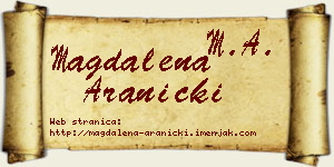Magdalena Aranicki vizit kartica